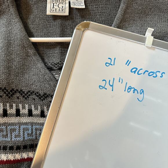 Field Gear Sweater Vest Men XL Zip Front Geometric Pattern Knit Pullover Preppy - Picture 10 of 10